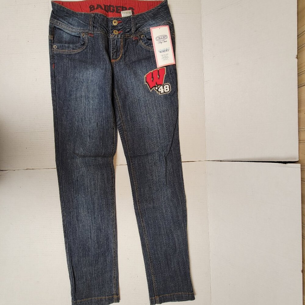 Wisconsin Badgers Juniors Denim Jeans, New (Lot of 2)